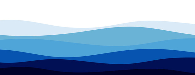 Abstract layered ocean wave background illustration