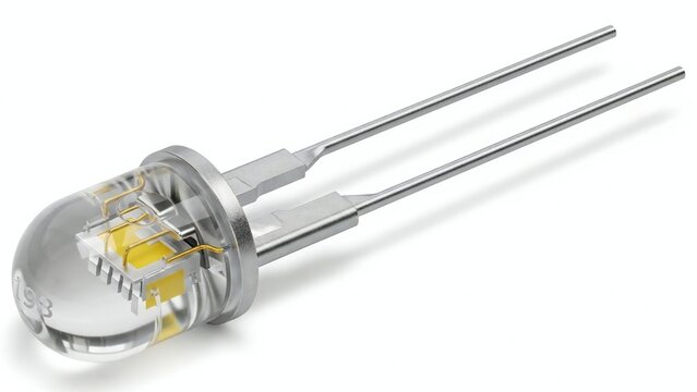Clear led light emitting diode electronic component with exposed internal structure