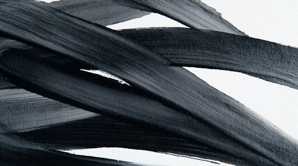 黒い筆致の抽象画