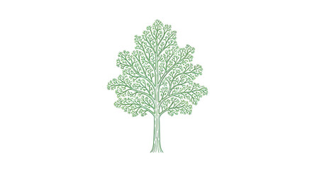Obraz premium Green Tree Symbol with detailed fractal foliage, perfect for environmental organization logos, ecology focused websites, natural product labels, and botanical applications
