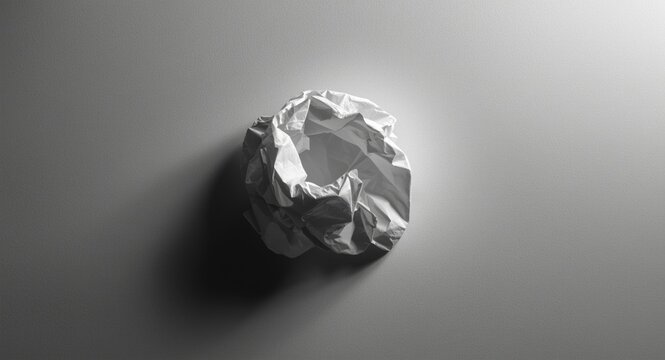 Textured background with a crumpled piece of paper in a dramatic monochrome photo