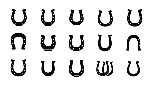 Horse shoe icon silhouette vector illustration isolated