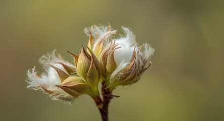 Obraz premium Springtime closeup of cottonwood tree buds with fine details