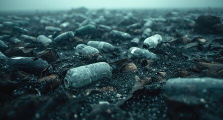 Ocean contamination by floating plastic bottles and microplastic particle accumulation