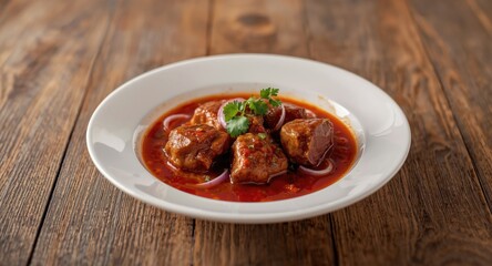 Fototapeta premium Tender lamb and butter beef Madras style with slow simmered tomatoes