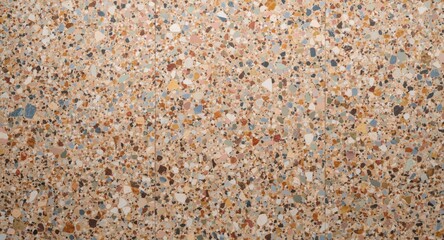 Top down shot of terrazzo floor texture background with an artistic speckled aggregate design