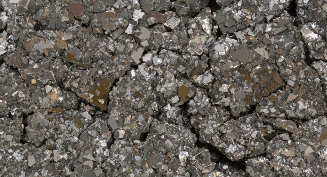 Vertical close-up image highlighting silicon fragment intricacies within textured titanium ore and its natural mineral texture