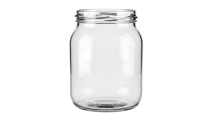 A clear glass jar with a wide mouth and a small lid