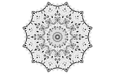 Mandala, black lines, vintage floral embellishments, mandala circles.