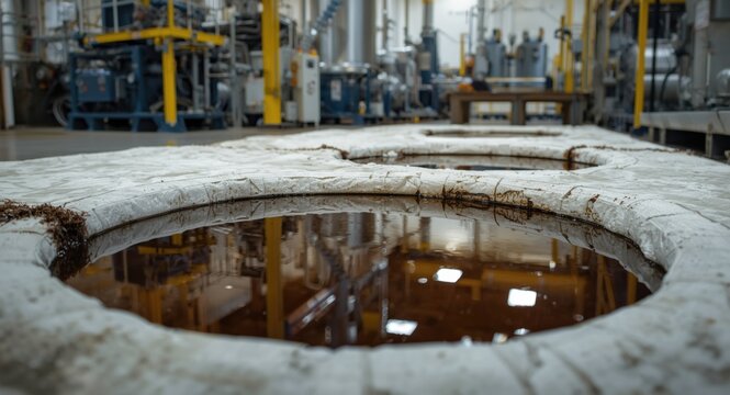 Oil spill containment with absorbent pads in chemical plant