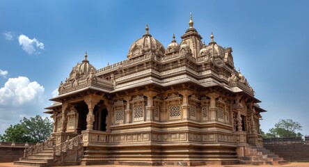 Obraz premium South Indian heritage building with Karnataka style craftsmanship