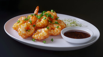 fried shrimp with sauce