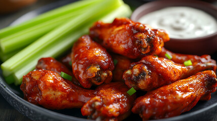 roasted chicken wings with vegetables