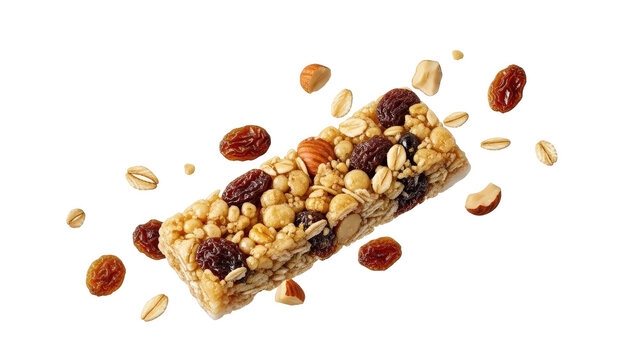 Granola cereal bar png healthy snack bar png nuts seeds raisins png energy bar png transparent background image