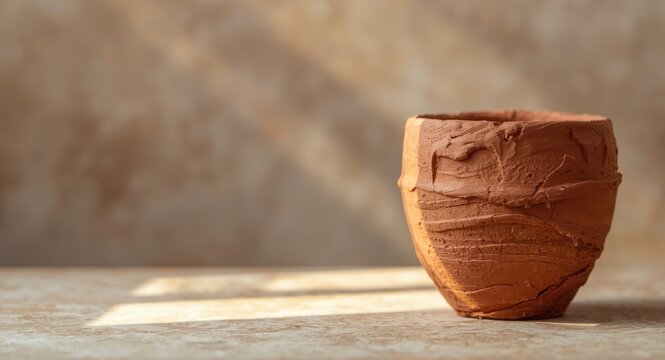 smooth and uneven clay pot material texture background