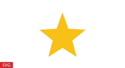 Obraz premium Golden Star Icon on White Background