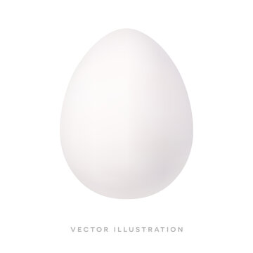 White Easter egg isolated on white background. Minimal 3D realistic illustration