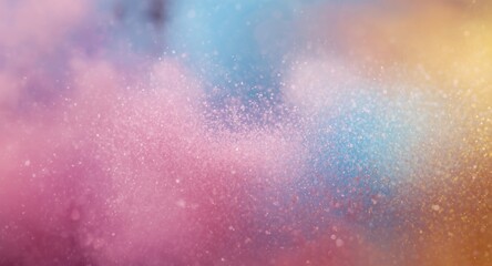 Fototapeta premium Energetic dispersion of fine colored dust with soft focus abstract background