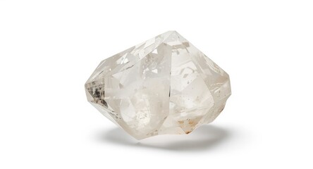 Unique Morion quartz isolated on a blank white background for focused viewing