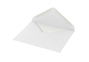 A white envelope with a letter inside, ready to be sent or received. isolated on transparent background