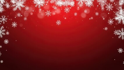 Elegant snowflakes on a festive red background