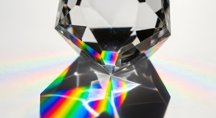 Crystal Prism with Rainbow Light Spectrum