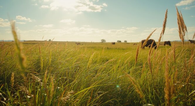 Utilizing multiple species of forage grasses including para and buffalo grass for animal diets