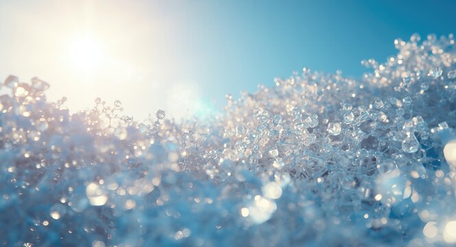 Nanotech titanium dioxide molecular integration shown with soft blue sky and sunshine