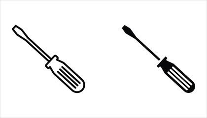 Screwdriver icon set. Equipment and screwdriver icon line style. Vector illustration for your logo web mobile app UI design.