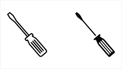Screwdriver icon set. Equipment and screwdriver icon line style. Vector illustration for your logo web mobile app UI design.