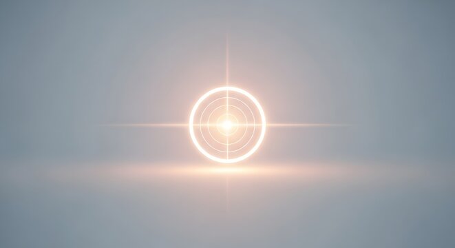 Abstract glowing target with light streaks, representing focus and precision