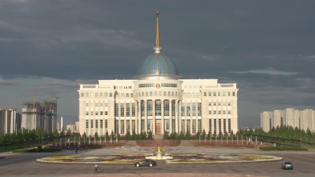 Palace of the President of Kazakhstan. Residence of the President of Kazakhstan: a large palace with a dome. The center of political decision-making