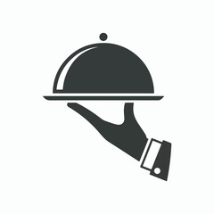 Fototapeta premium vector illustration of a restaurant cloche