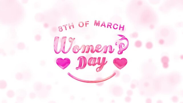 Women's day text animation suitable for social media posts, greeting cards, posters, and website banners promoting gender equality.