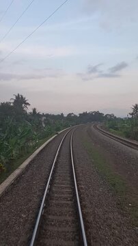 railroad tracks in the morning
