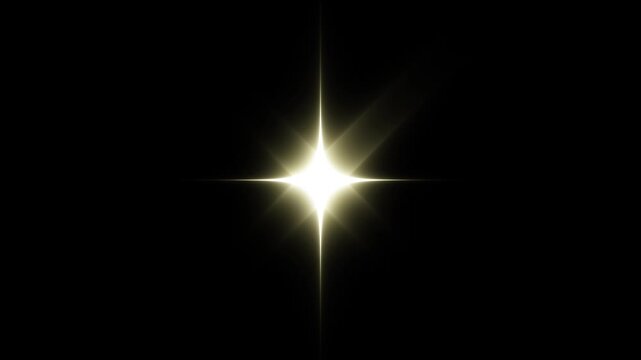 Shining sparkling twinkling stars blast animation with magical glitter dust and glowing light trails, white retro cartoon star pop effect on a deep black screen background for festive overlay in 4K