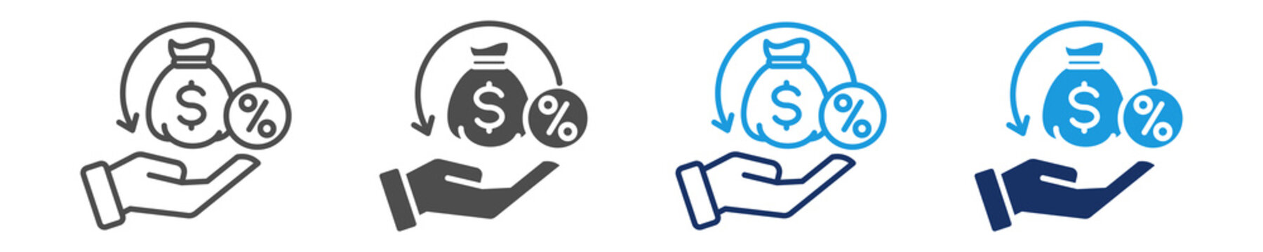 repayment icon set with multi concept