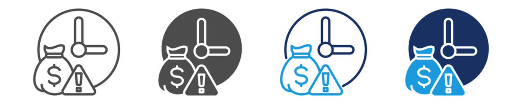 late fee icon set with multi concept