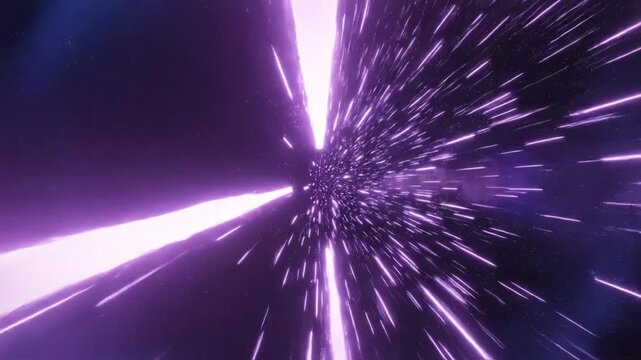 Purple light streaks radiating from center on dark background