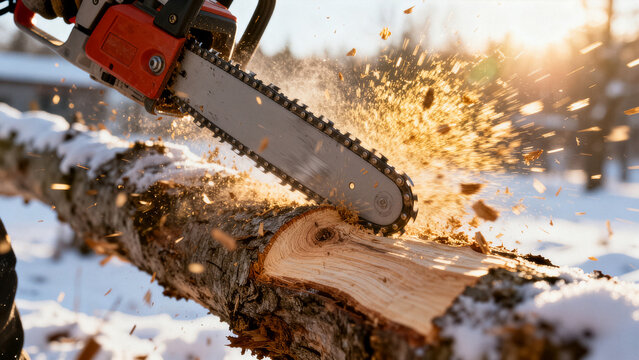 chainsaw in the forest