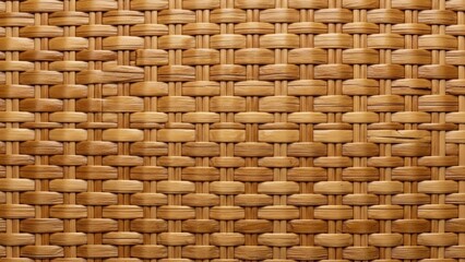 Detailed Woven Rattan Texture Background with Interlaced Strands.