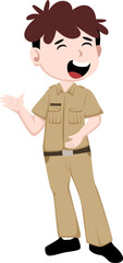 Fototapeta premium Professional Male Teacher & Public Servant Cartoon Character
