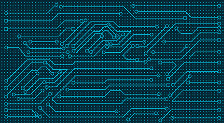 Abstract digital circuit board  with blue lines on a dark background, symbolizing technology and innovation