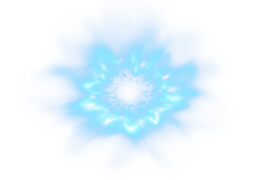Lush blue fire flames burning across the illustration. Glowing abstract fire effect in PNG format.