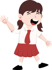 Diverse School Girls Cartoon Characters