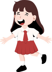 Diverse School Girls Cartoon Characters
