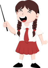 Diverse School Girls Cartoon Characters
