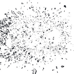 Fototapeta premium Shattered glass debris isolated transparent background photo realistic 3d rendering PNG 16 bit with alpha channel 