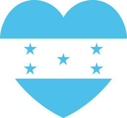 Honduras country flag icon in Heart shape. National flag badge. Republic of Honduras button, banner.
