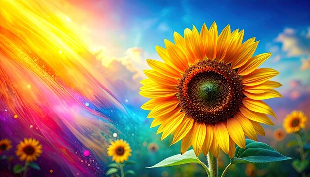 Modern abstract sunflower wallpaper with cute and vibrant design, sunflower, abstract, modern, cute, vibrant, wallpaper